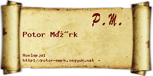 Potor Márk névjegykártya